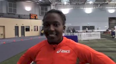 Sharon Day after winning the pentathlon at the 2012 UW Invitational