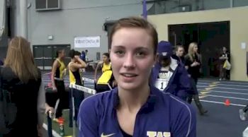 Katie Flood after U.S. leading and UW school record 8.55 3k at 2012 UW Invitational