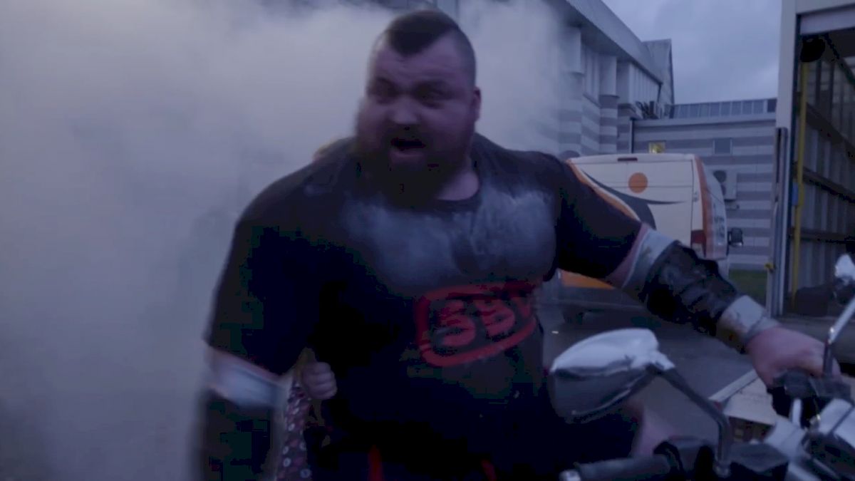 Eddie Hall Peels Out On A Motorcycle After Winning Britain's Strongest Man