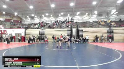 102-111 lbs Cons. Semi - Colton Hicks, Raymond Park vs Kalista Johnson, Midwest Xtreme Wrestling