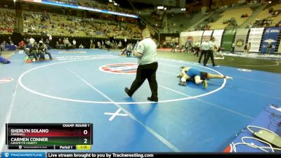 190 Class 1 lbs Champ. Round 1 - Carmen Conner, Lafayette County vs Sherlyn Solano, Marshall