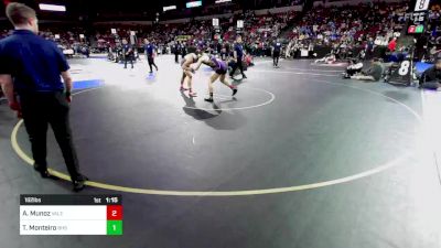 182 lbs Quarterfinal - Alex Munoz, Valencia (SS) vs Tye Monteiro, Bakersfield (CS)