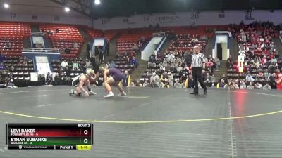 132 lbs Quarterfinals (8 Team) - Levi Baker, Fowlerville HS vs Ethan Eubanks, Gaylord HS