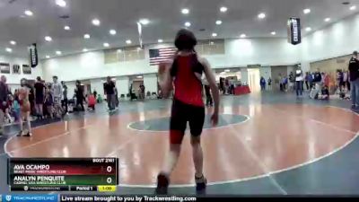 85 lbs 1st Place Match - Ava Ocampo, Beast Mode Wrestling Club vs Analyn Penquite, Carmel USA Wrestling Club