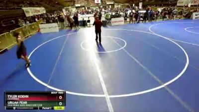 125 lbs Quarterfinal - Urijah Fear, Casa Roble Rams Wrestling Club vs Tyler Koehn, California