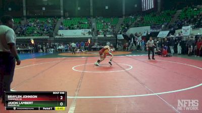 7A 106 lbs Cons. Round 2 - Braylen Johnson, Thompson HS vs Jaxon Lambert, Grissom Hs