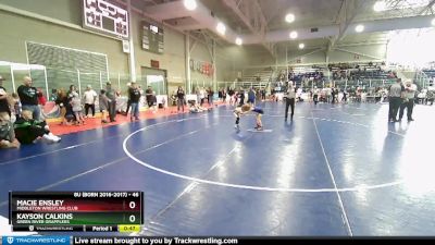 46 lbs 1st Place Match - Macie Ensley, Middleton WRESTLING CLUB vs Kayson Calkins, Green River Grapplers