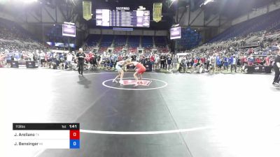 113 lbs Rnd Of 256 - Jonah Arellano, Texas vs Jaron Bensinger, Michigan