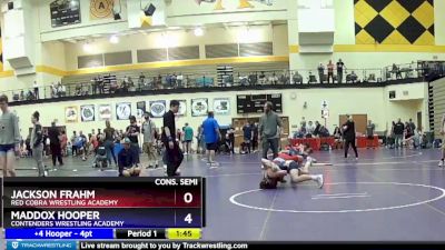 100 lbs Cons. Semi - Jackson Frahm, Red Cobra Wrestling Academy vs Maddox Hooper, Contenders Wrestling Academy