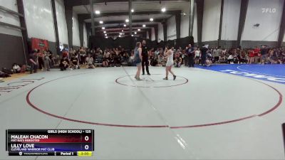 125 lbs Cons. Round 2 - Maleah Chacon, Mat Rats Rebooted vs Lilly Love, Cleveland Warrior Mat Club