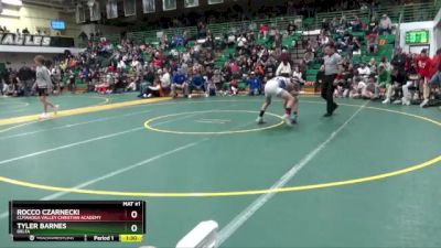 120 lbs Quarterfinal - Rocco Czarnecki, CUYAHOGA VALLEY CHRISTIAN ACADEMY vs Tyler Barnes, DELTA