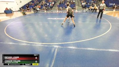 184 lbs Quarterfinal - Michael Loger, Wisconsin-Oshkosh vs Connor Collins, Wisconsin-Eau Claire