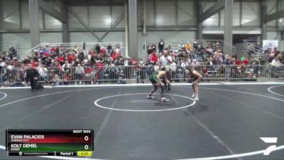 95 lbs Quarterfinal - Evan Palacios, Garden City vs Kolt Demel, Derby