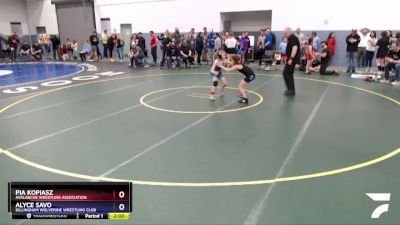 75 lbs Round 2 - Pia Kopiasz, Avalanche Wrestling Association vs Alyce Savo, Dillingham Wolverine Wrestling Club