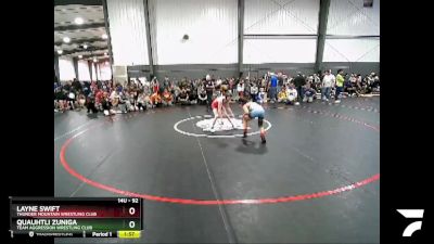 92 lbs Quarterfinal - Layne Swift, Thunder Mountain Wrestling Club vs Quauhtli Zuniga, Team Aggression Wrestling Club