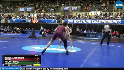 157 lbs Semifinal - Nolan Hertel, Wisconsin-La Crosse vs Blake Jagodzinske, Augsburg