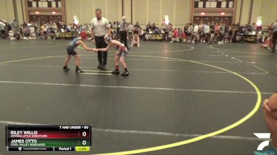 60 lbs Quarterfinal - James Otto, Steel Valley Renegades vs Riley Willis, Smyrna Little Wrestlers