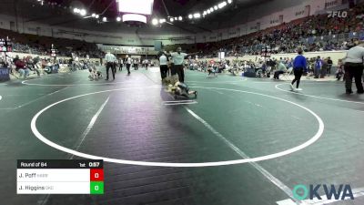 46 lbs Round Of 64 - Joshua Poff, Harrah Little League Wrestling vs Jayleah Higgins, OKC Saints Wrestling