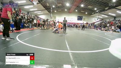 37 lbs Semifinal - Greyson Summitt, Newkirk Takedown Club vs Bradley Francis, Skiatook Youth Wrestling