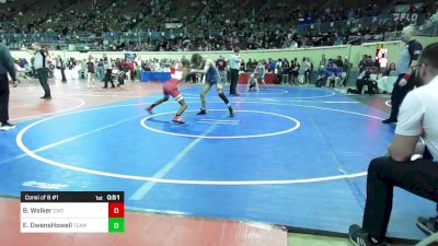 110 lbs Consi Of 8 #1 - Braylen Walker, Claremore Wrestling Club vs Elijah OwensHowell, Team Choctaw