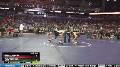 2A-132 lbs Cons. Round 2 - Taevyn Zinnel, Algona vs Gabe Johnson, Southwest Iowa