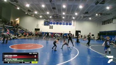 49-53 lbs Round 3 - Greysen Seim, Douglas WC vs Atticus Wass, Touch Of Gold Wrestling Club