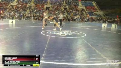 130 lbs Quarterfinal - Kaylee Kurz, Grand Forks vs Ellie Roseland, Hettinger/Scranton