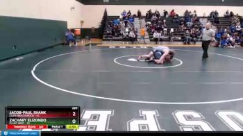 220 lbs Finals (2 Team) - Jacob-Paul Shank, Clute Brazoswood vs Zachary Elizondo, Plano West