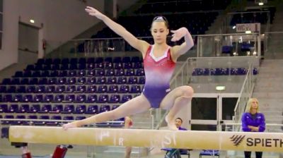 Alyona Shchennikova Solid On Beam With Triple Series - Training Day 2, 2017 Jesolo Trophy