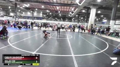 53 lbs Cons. Round 3 - Carlos Valenzuela, Guerrilla Wrestling (GWA) vs Nolan Cox, Smithfield Youth Wrestling