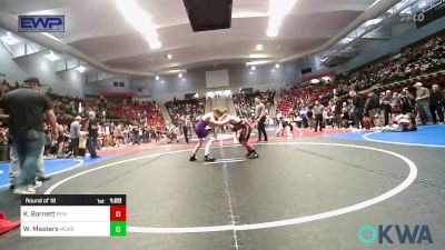 100 lbs Round Of 16 - Kamden Barnett, Bristow Youth Wrestling vs William Masters, Morrison Takedown Club