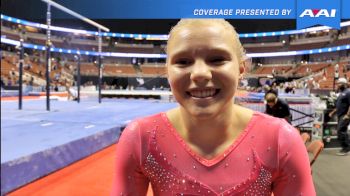 Jade Carey On First P&Gs, Winning Vault, & Training Double Double Layout! - 2017 P&G Championships Women Day 2