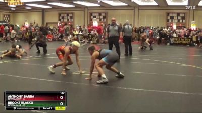 120 lbs Quarterfinals (8 Team) - Brooks Blasko, Revival Blue vs Anthony Barra, Revival Gray