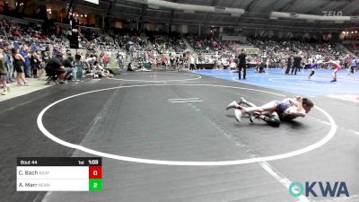 70 lbs Round Of 16 - Clay Bach, Weatherford Youth Wrestling vs Aceyn Marr, Newkirk Takedown Cub