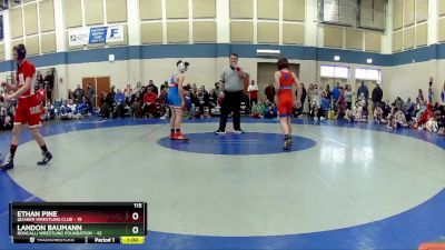 115 lbs Round 5 (10 Team) - Landon Baumann, Roncalli Wrestling Foundation vs Ethan Pine, Quaker Wrestling Club