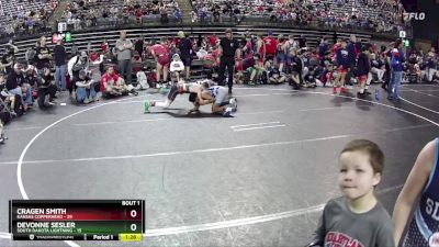 112 lbs Quarterfinals (8 Team) - Cragen Smith, Kansas Copperhead vs DeVonne Sesler, South Dakota Lightning