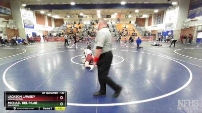 120 lbs Champ. Round 1 - Michael Del Pilar, University vs Jackson Lawsky, Laguna Beach