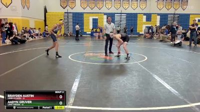 106 lbs Quarterfinals (8 Team) - Brayden Austin, Land O`Lakes vs Aadyn Gruver, Lake Gibson