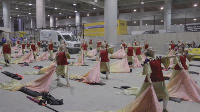 Fort Mill Colorguard Warming Up