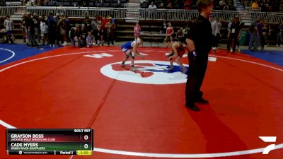 74 lbs Quarterfinal - Grayson Boss, Jackson Hole Wrestling Club vs Cade Myers, Green River Grapplers