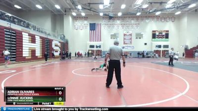 85 lbs Champ. Round 2 - Lonnie Huckins, Lone Star Middle School vs Adrian Olivares, Mountain Home Middle School