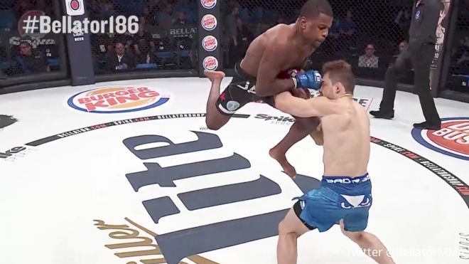 Watch: Tywan Claxton Lands Tremendous Flying Knee At Bellator 186