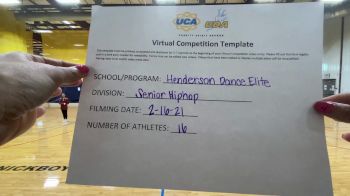 Henderson Dance [Senior - Hip Hop] 2021 UDA West Spring Virtual Dance Challenge