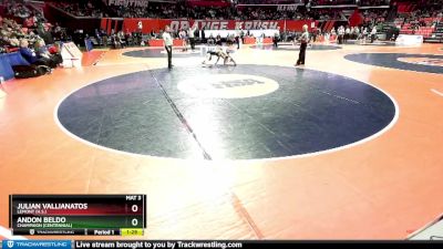 2A 126 lbs Cons. Round 1 - Julian Vallianatos, Lemont (H.S.) vs Andon Beldo, Champaign (Centennial)