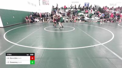 170 lbs Round Of 16 - Ares Savvides, South Windsor vs Caleb Sweeney, Maloney