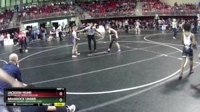 90 lbs Champ. Round 2 - Jackson Muhr, Scottsbluff Wrestling Club vs Braddock Unger, Lincoln Squires Wrestling Club