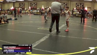 82 lbs Semifinal - Luke Higgins, Cyclones Wrestling vs Brady Ramirez, Contenders Wrestling Acadamy