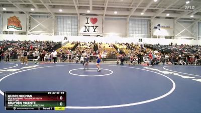 94 lbs Quarterfinal - Brayden Vicente, Long Beach Gladiators Wrestling vs Quinn Noonan, New Hartford / Sauquoit Youth Wrestling