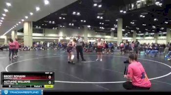 152 lbs Round 3 (10 Team) - Autumne Williams, Queen Bees vs Brody Romann, Suncoast Gems