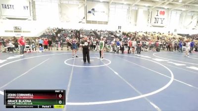 131 lbs Cons. Round 2 - John Cornwell, Owego Youth Wrestling vs Grace Blazina, Malone Wrestling Club